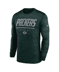 Nike Men's Green Bay Packers Sideline Offensive Transition Velocity Dri-fit Long Sleeve T-Shirt