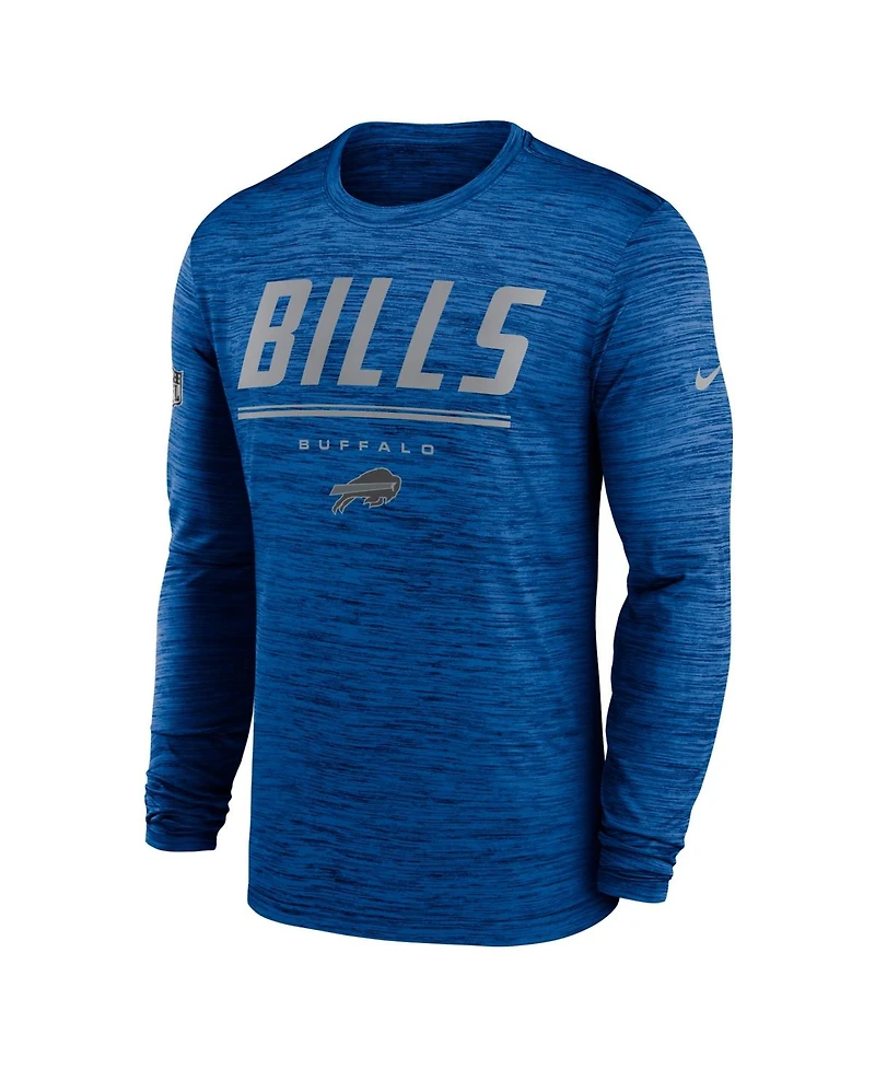 Nike Men's Royal Buffalo Bills Sideline Offensive Transition Velocity Dri-fit Long Sleeve T-Shirt