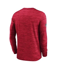 Nike Men's Red New England Patriots Sideline Offensive Transition Velocity Dri-fit Long Sleeve T-Shirt