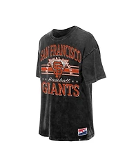 New Era Women's Black San Francisco Giants Oversized Boyfriend T-Shirt