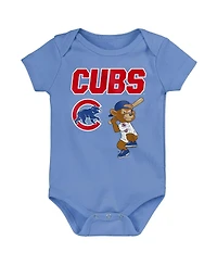 Outerstuff Baby Boys and Girls 3-Pack Chicago Cubs Home Plate Creeper Set