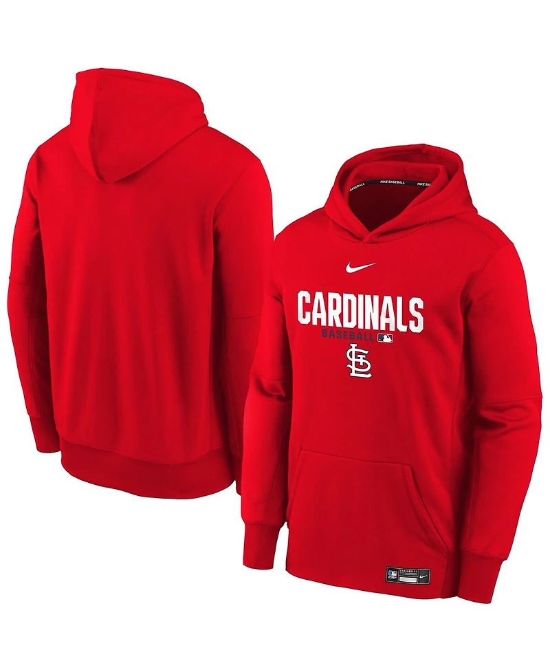 Nike Big Boys and Girls Red St. Louis Cardinals Authentic Collection Therma-fit Hoodie