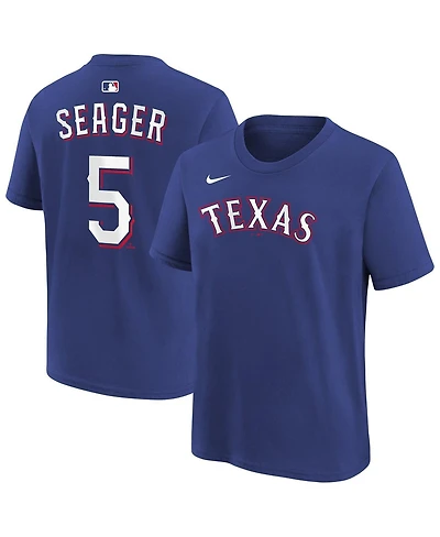 Nike Big Boys and Girls Corey Seager Royal Texas Rangers Name & Number T-Shirt