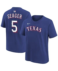 Nike Big Boys and Girls Corey Seager Royal Texas Rangers Name & Number T-Shirt