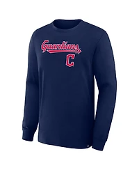 Fanatics Men's Navy Cleveland Guardians Lock-Up Legacy Long Sleeve T-Shirt