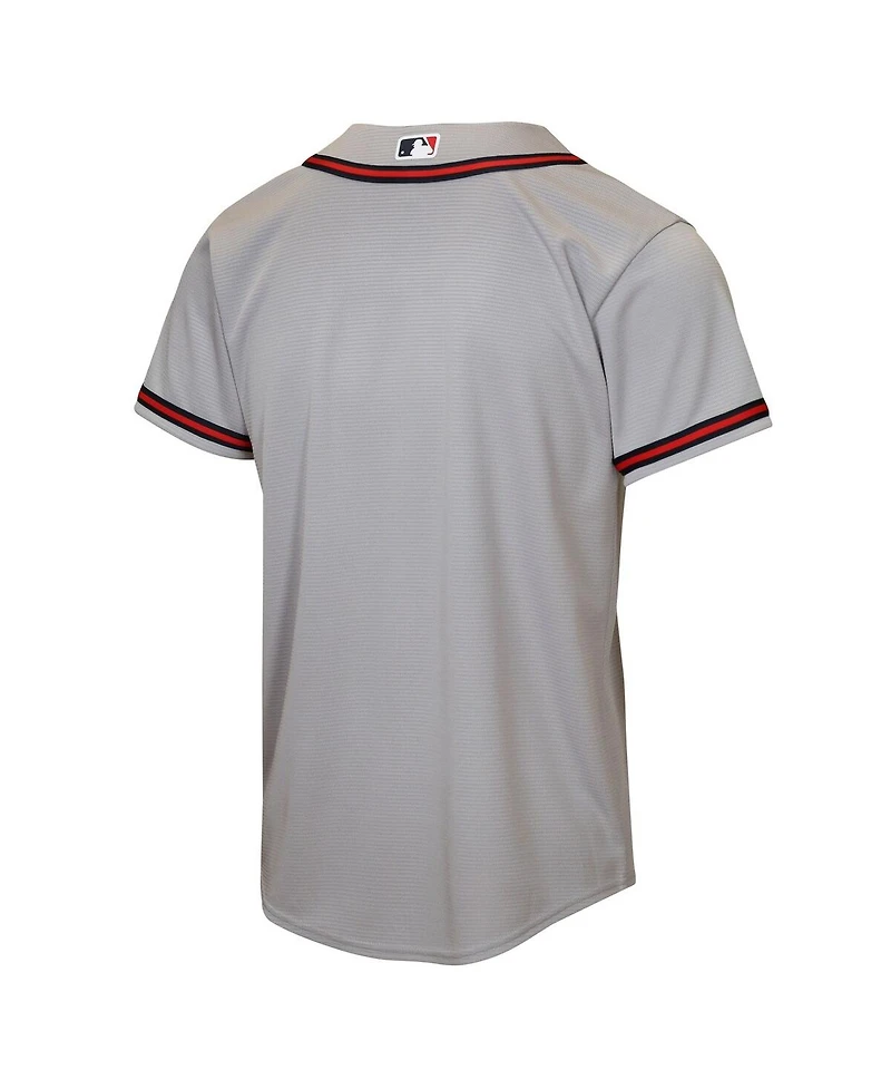 Nike Big Boys and Girls Gray Atlanta Braves Road Replica Jersey