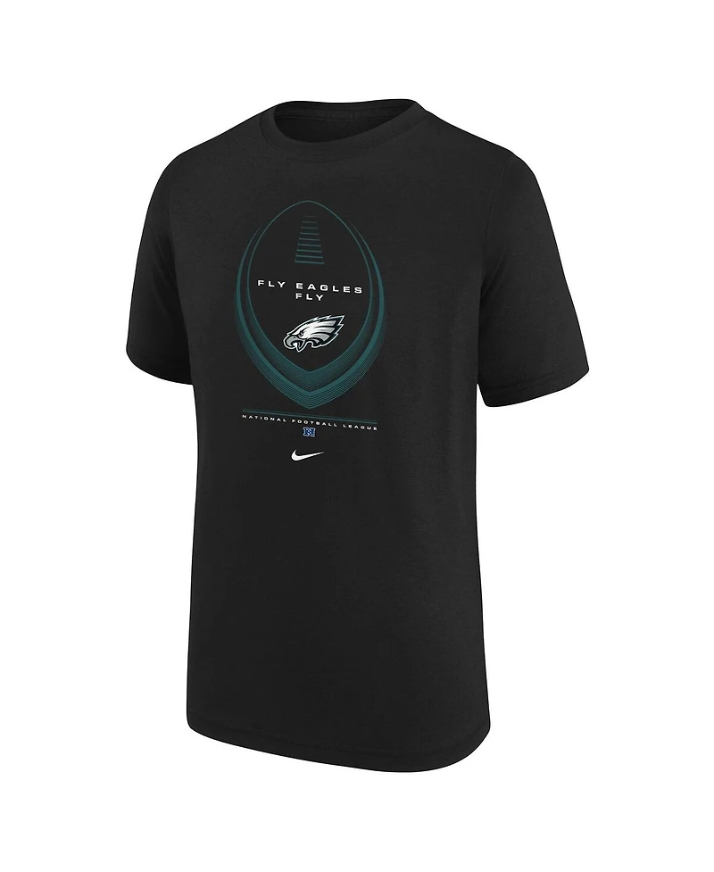 Nike Big Boys and Girls Black Philadelphia Eagles Icon Legend Dri-fit T-Shirt