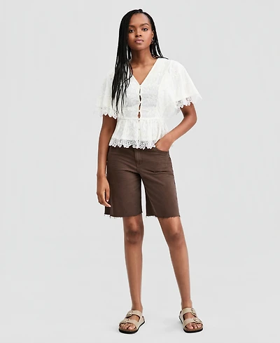 And Now This Women's Raw-Hem Denim Shorts, Macy's Exclusive