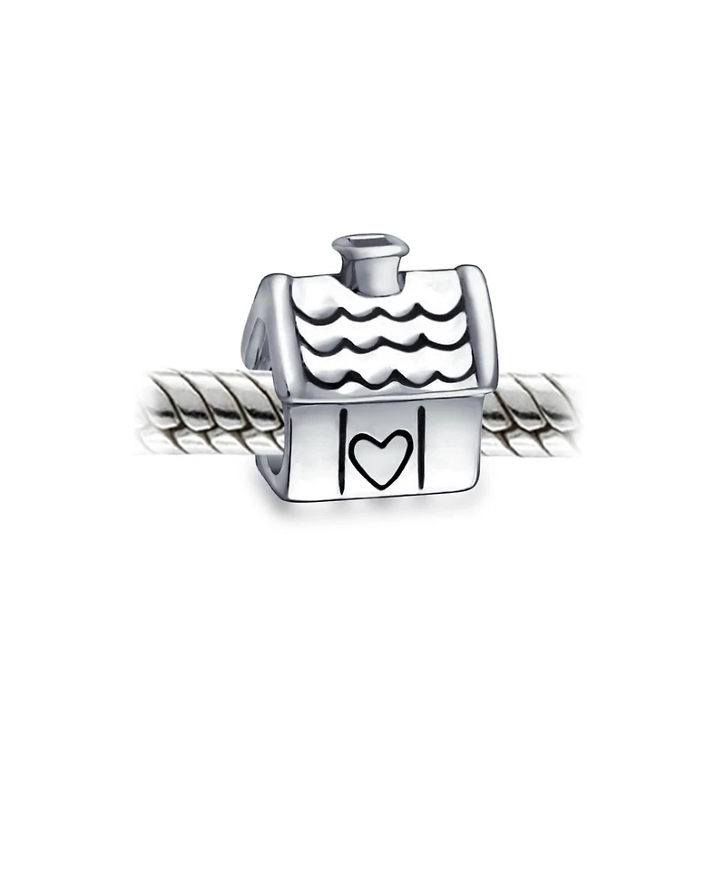 Bling Jewelry Home Sweet House Charm Bead Oxidized .925 Sterling Silver Fits European Bracelet