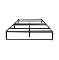 Emma+Oliver 14" Metal Platform Bed With Steel Slat Support And 12.5" Of Underbed Storage - No Box Spring Or Foundation Required