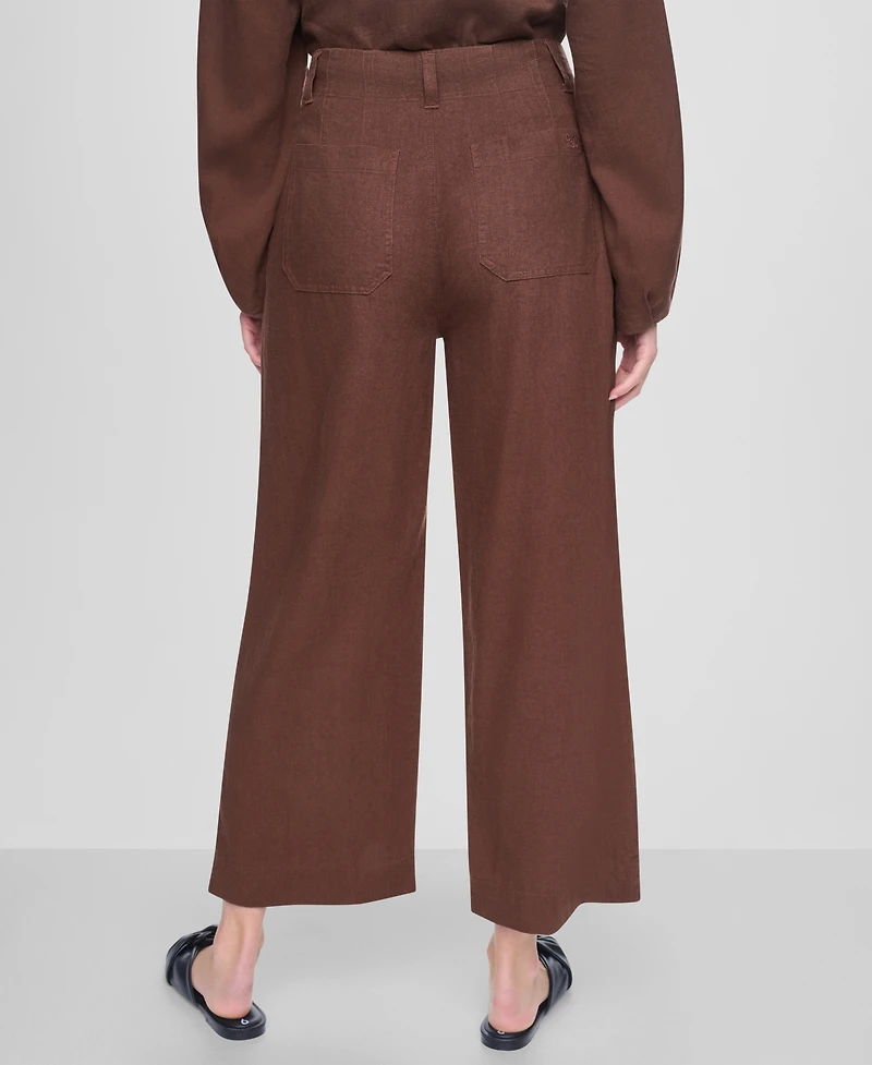 Dkny Jeans Women's High-Rise Cropped Wide-Leg Pants