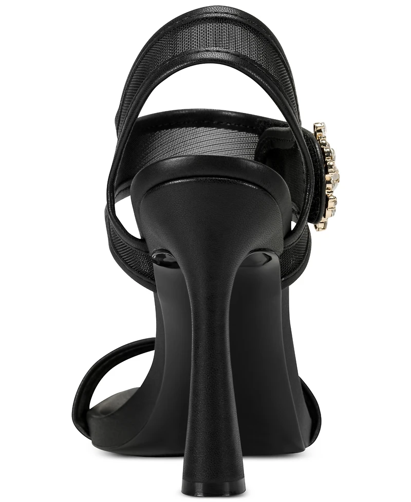 Karl Lagerfeld Paris Women's Celida Mesh Ankle Strap Dress Sandals