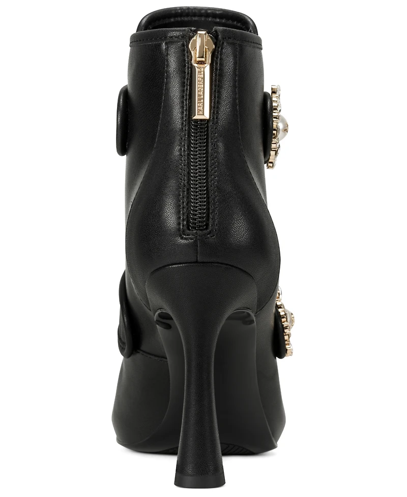 Karl Lagerfeld Paris Women's Dimitra Peep Toe Booties