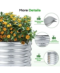 Aoodor Tall Aluzinc Metal Raised Garden Bed Round