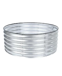 Aoodor Tall Metal Raised Garden Bed, Outdoor Planter Box and Raised Garden Kit for Vegetables, Flowers, Tomatoes Carrots and Herbs, Silver