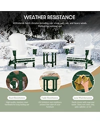 WestinTrends -Piece Outdoor Folding Adjustable Adirondack Chair with Cup Holder and Hideaway Ottoman 18" Side Table