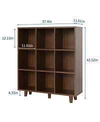 Gaomon 9-cube 3-tier open bookcase, perfect for stylish storage and display in living rooms, bedrooms, or offices. Space-saving and modern design