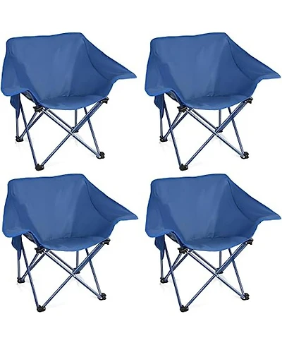 ECHTPeak 4 Pack Portable Camping Chair, Compact Collapsible, Outdoor Folding Sports Chairs, for Camp Sporting Events