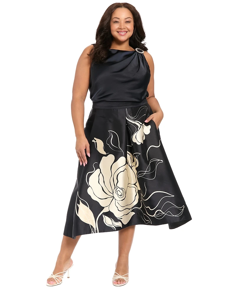Muse Plus Draped Front Asymmetrical Tank Top
