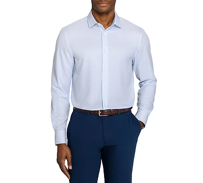 ConStruct Men's Spread Collar Slim-Fit Performance Stretch Comfort Dress Shirt