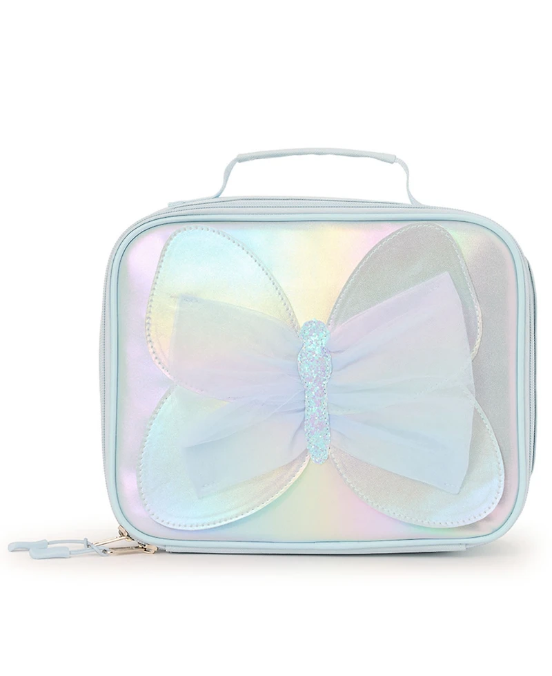 Rainbow Sugar Girls' Butterfly Backpack, 3D Ombre Bow Lunch Bag and Headphone, 3-Piece Set