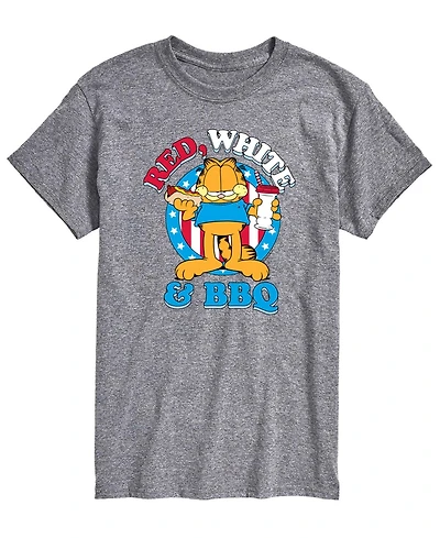Airwaves Men's Garfield Red White And Bbq Short-Sleeve Graphic T-Shirt