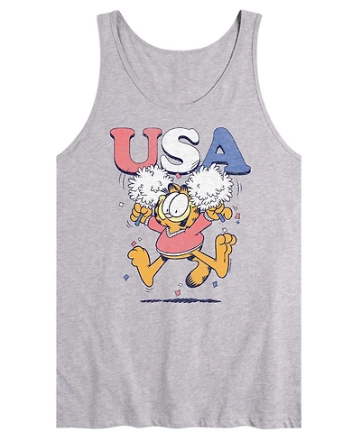 Airwaves Men's Garfield Usa Cheer Sleeveless Graphic Tank T-Shirts