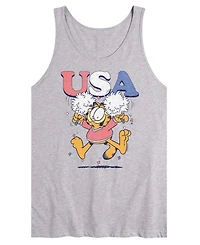 Airwaves Men's Garfield Usa Cheer Sleeveless Graphic Tank T-Shirts