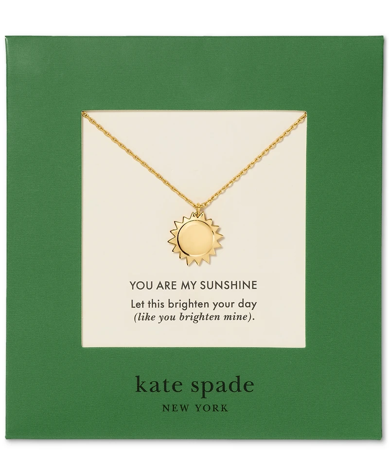 kate spade new york Gold-Tone Gifting You Are My Sunshine Short Pendant Necklace