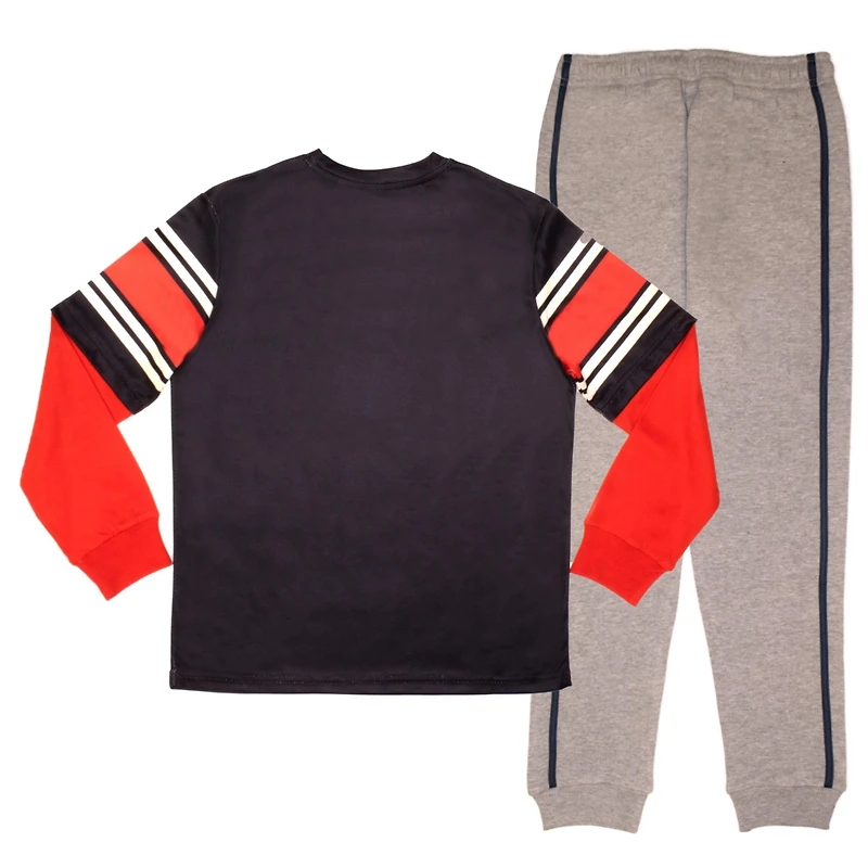 Avengers Little Boys 2-Piece Long Sleeve Active Mesh T-Shirt and Pants Set