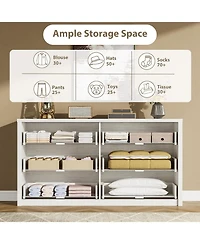 gaomon 6-Drawer Dresser for Bedroom, Wide Handle-Free Wooden Storage Cabinet for Entryway and Living Room