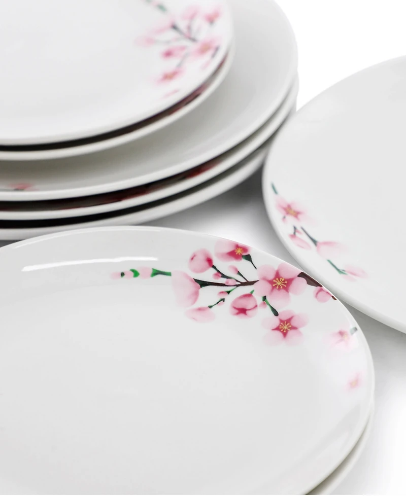 Elama Tamara Cherry Blossom 18-Piece Dinnerware Set, Service For 6
