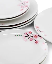 Elama Tamara Cherry Blossom 18-Piece Dinnerware Set, Service For 6