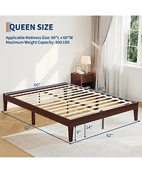 gaomon 14 Inch Queen Size Platform Bed Frame, No Box Spring Neededd without Headboard