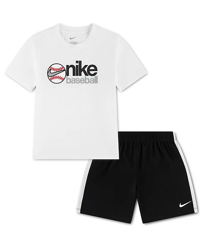 Nike Boys' 4-7 Baseball T-Shirt and Shorts, 2-Piece Set