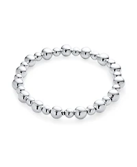 Bling Jewelry Modern Classic Alternating 5 and 8MM Polished Ball Bead . Stretch Bracelet