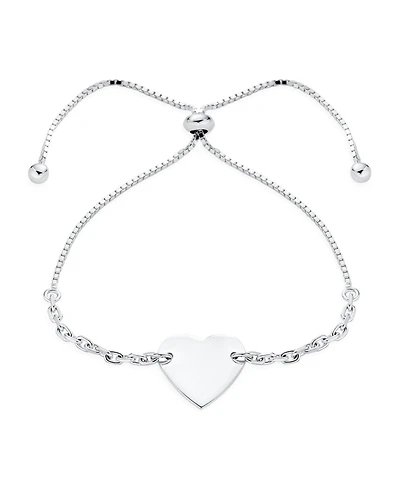 Bling Jewelry Script or Block Letter A-z Initial Monogram Heart Id Bracelet
