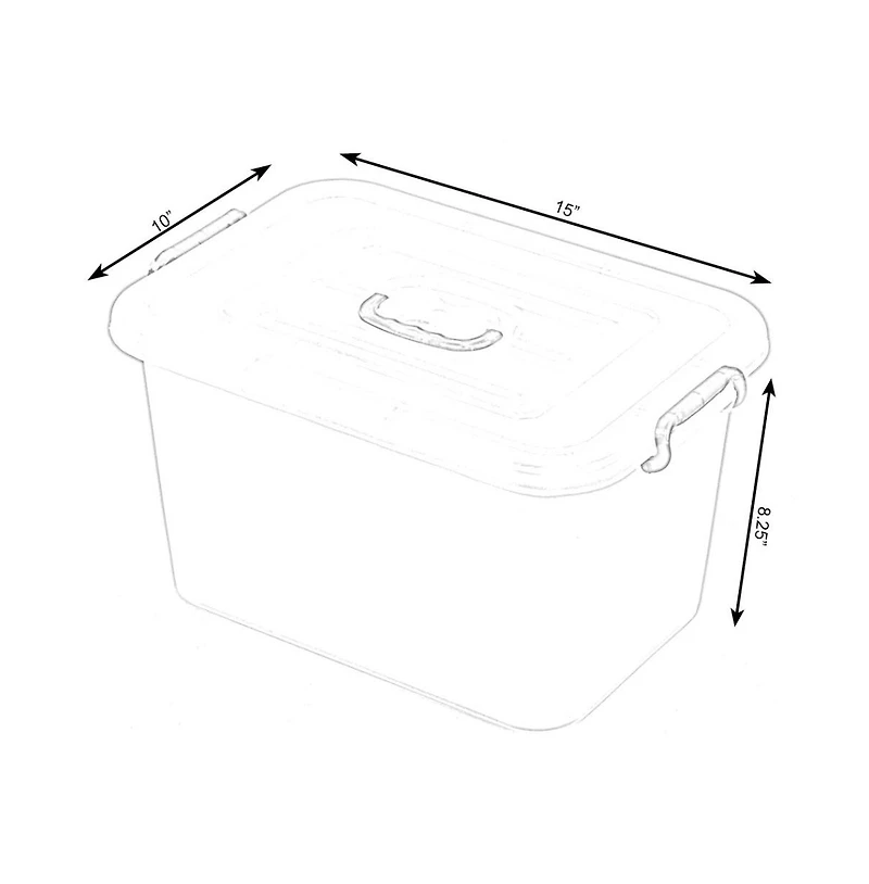 Basicwise Large Clear Storage Container With Lid and
