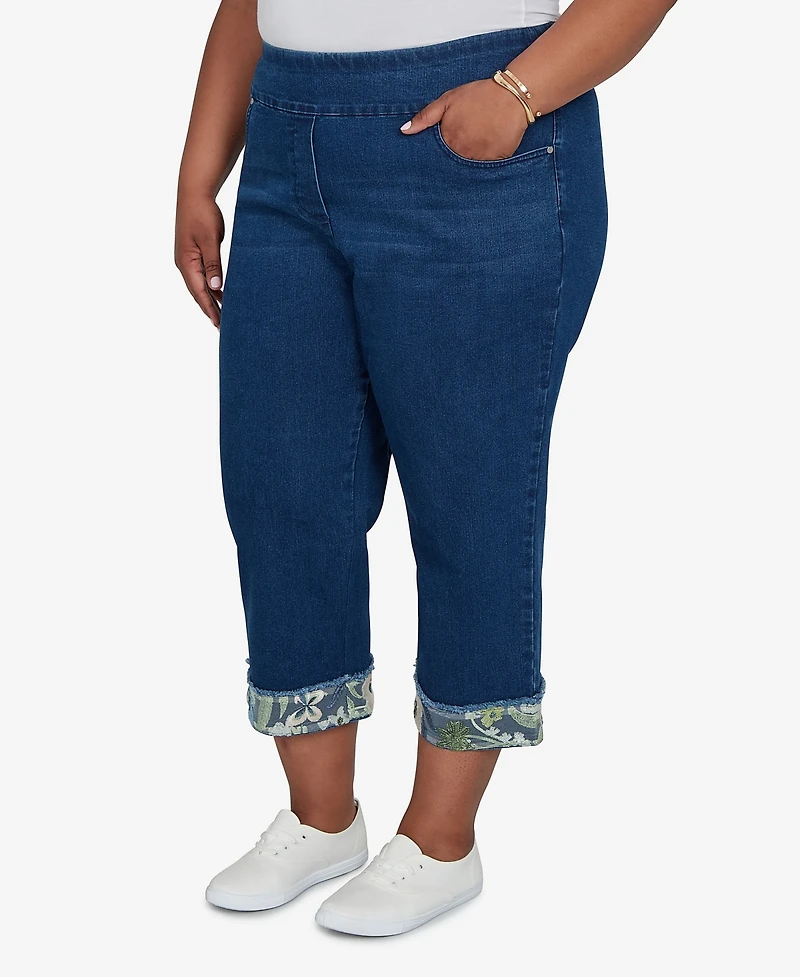 Alfred Dunner Plus Indigo Girls Sequin Embellished Ankle Jeans