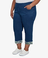 Alfred Dunner Plus Indigo Girls Sequin Embellished Ankle Jeans