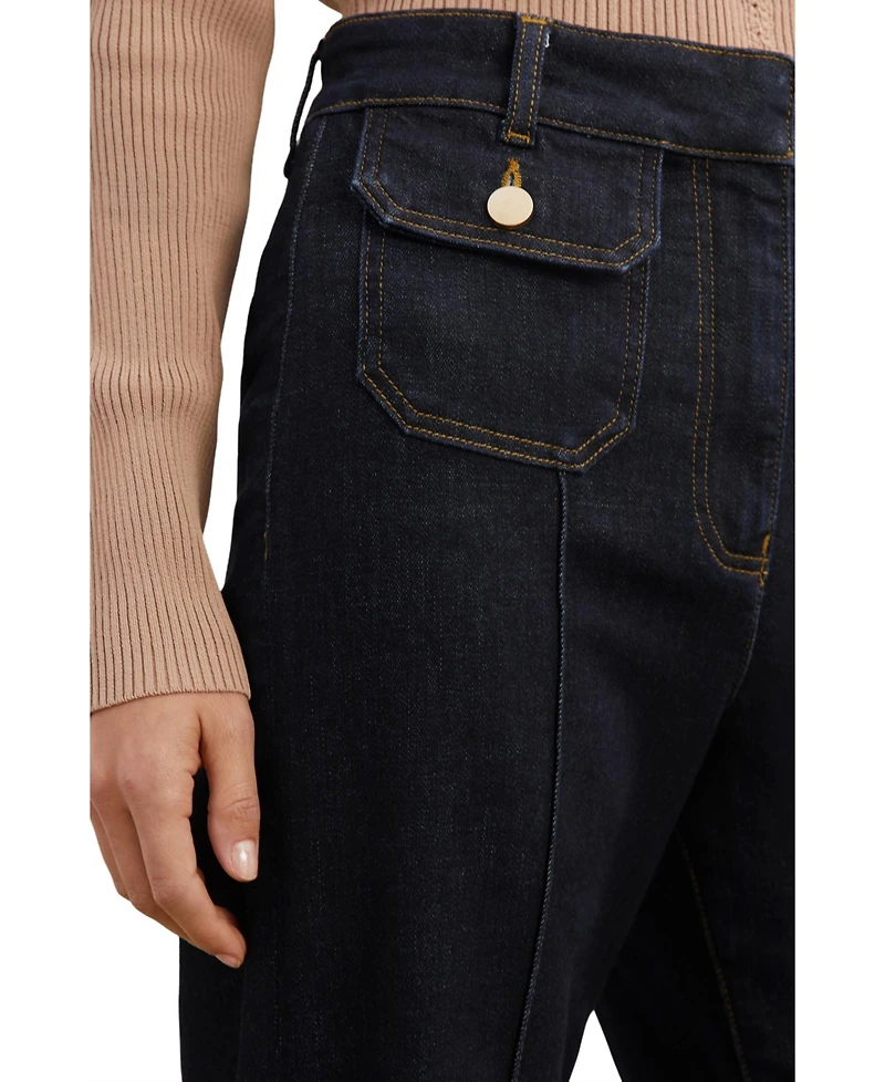Reiss Women's Flared Pocket-Detail Jeans
