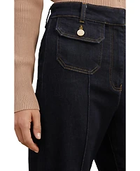 Reiss Women's Flared Pocket-Detail Jeans
