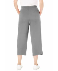Woman Within Women's Sport-Knit Pull-On Capri Pants