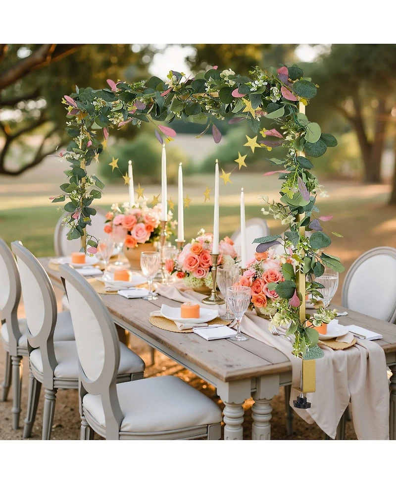 Sugift Adjustable Over The Table Rod Stand with Clamps 13 in 28 in 42 in for Wedding Party Decor