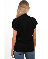 Pinkblush Maternity Black Mock Neck Knit Top