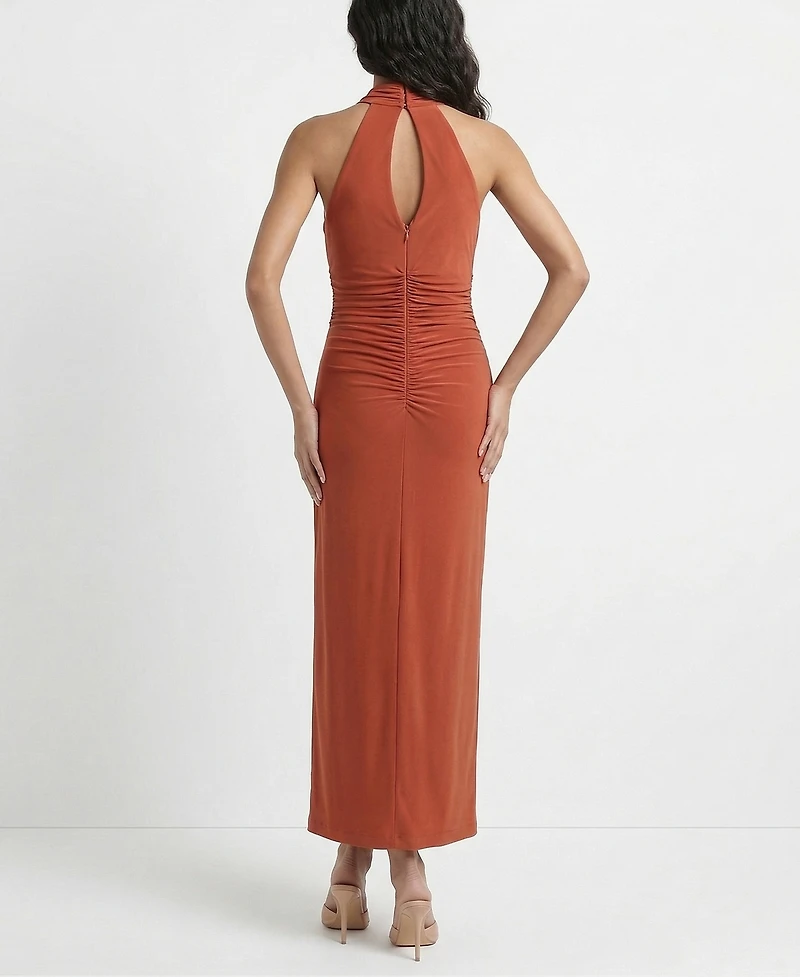 Taylor Petite Ruched Cowl Neck Sleeveless Dress