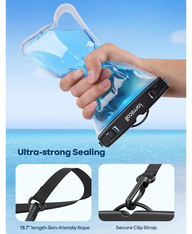 Lamicall 2 Pack Waterproof Phone Pouch Case