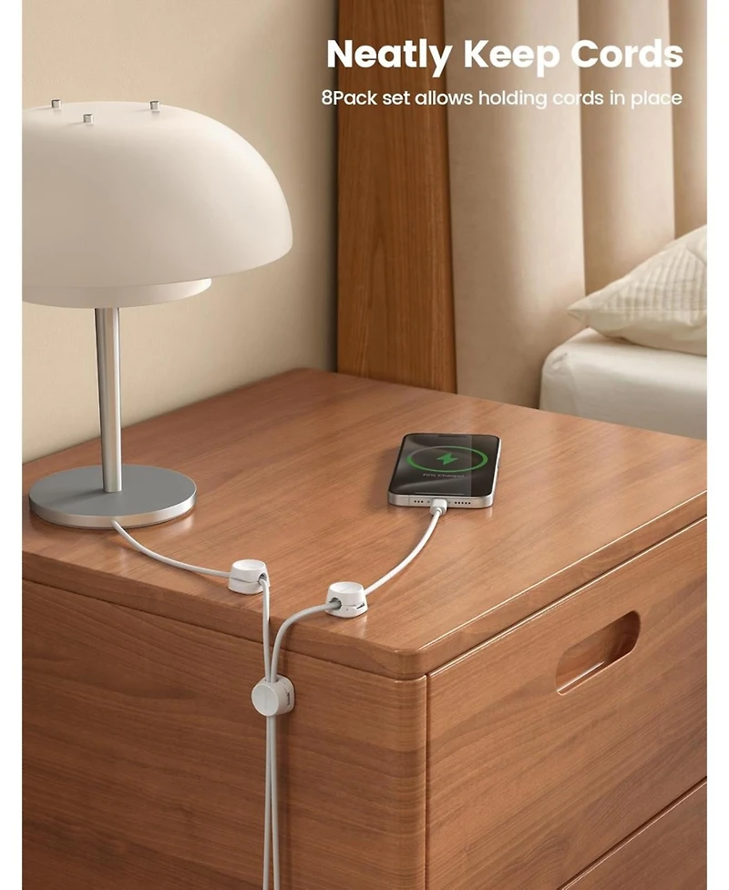 Lamicall 1Slot Desk Organizer Cord Holder , Adhesive Cable Clips