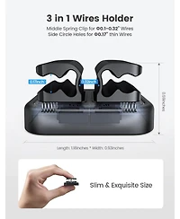 Lamicall 3-in-1 Small Clips for Desk Cable Management, Adhesive Adjustable Holder Charger Wire, Usb Cord