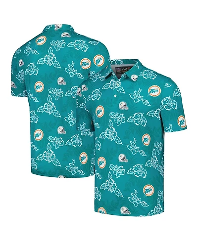 Reyn Spooner Men's Aqua Miami Dolphins Throwback Pua Performance Polo Shirt